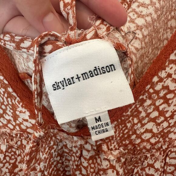 Skylar + Madison snakeskin print tiered flowy boho mini sundress medium - Picture 4 of 4